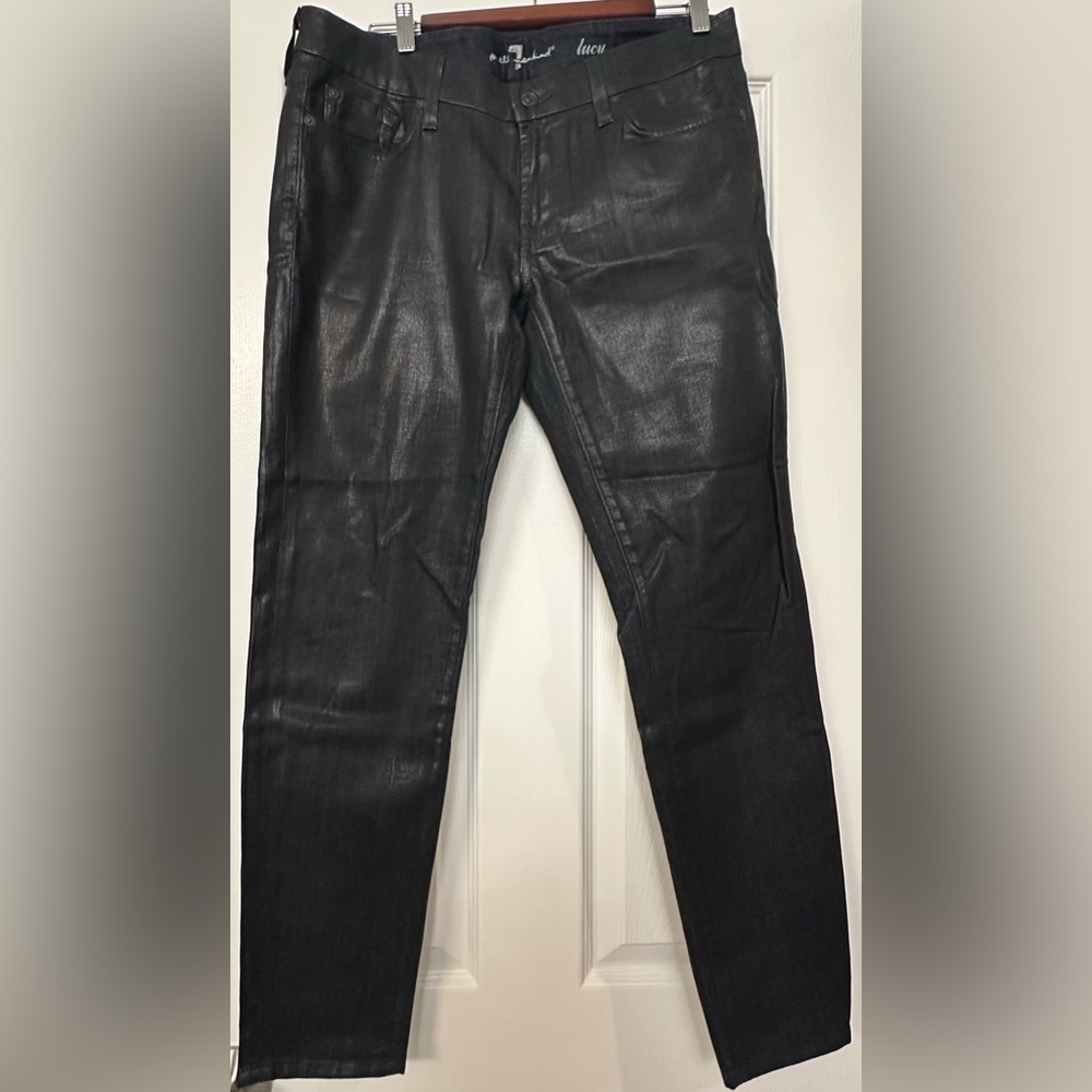 7 For All Mankind Black Straight Leg Jeans